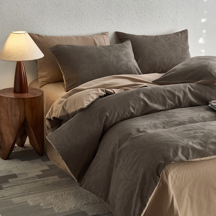 2024新款全棉色织提花磨毛欧佩斯四件套-场景一 欧佩斯-香槟