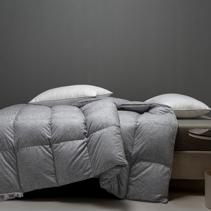 91家纺网 家纺一手货源 找家纺 静若居羽绒被壳 2024新款全棉印花羽绒被爆款羽绒被壳厂家直销 佩里高级灰