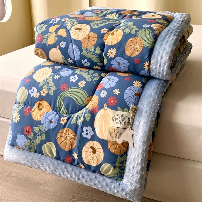 91家纺网 家纺一手货源 找家纺 云家 2024新款A类全棉豆豆绒被子被芯纯棉豆豆被冬被大豆被 丰收季节