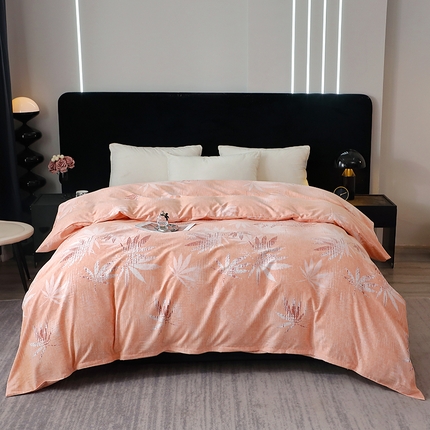 贝兰仙奴 2024新款亲肤舒适全棉磨毛多规格系列单被套 枫叶情怀粉