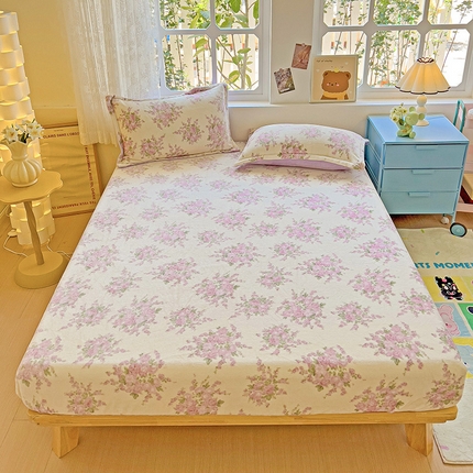 卡普二店 2024新款牛奶绒印花单床笠 欧风花影