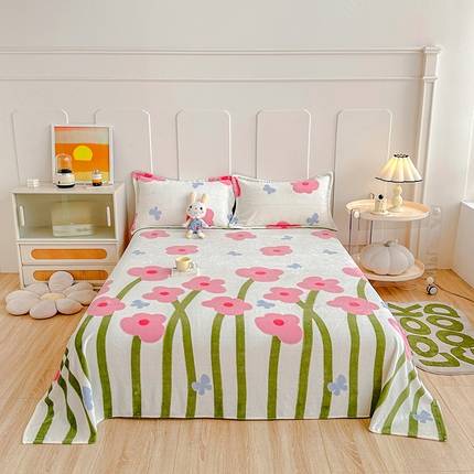 91家纺网 家纺一手货源 找家纺 （总）卡普二店 2024新款牛奶绒印花单床单