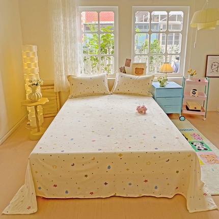 卡普二店 2024新款牛奶绒印花单床单 童话星空