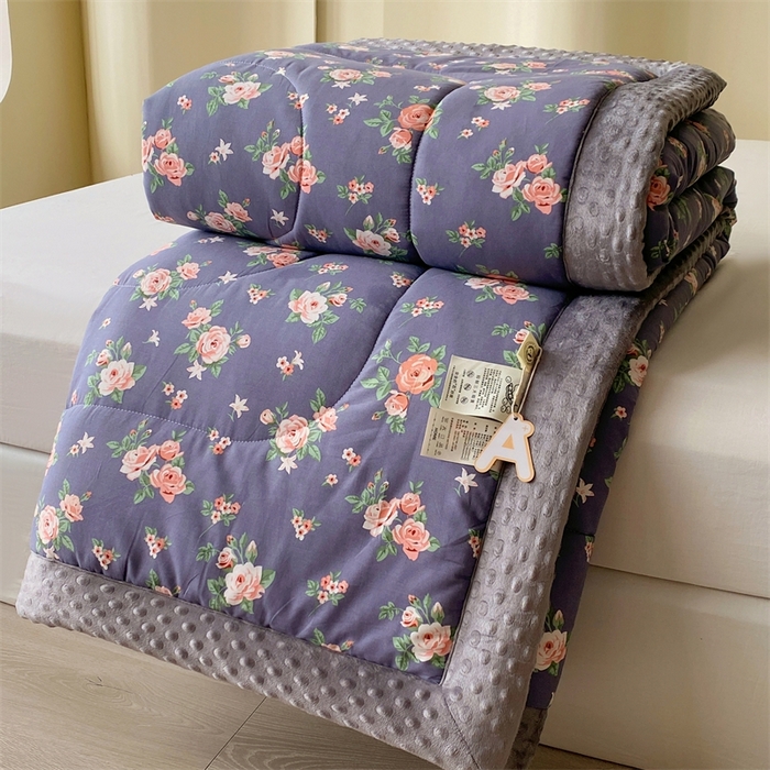 91家纺网 家纺一手货源 找家纺 云家 2024新款A类全棉豆豆绒被子被芯纯棉豆豆被冬被大豆被 浪漫花开