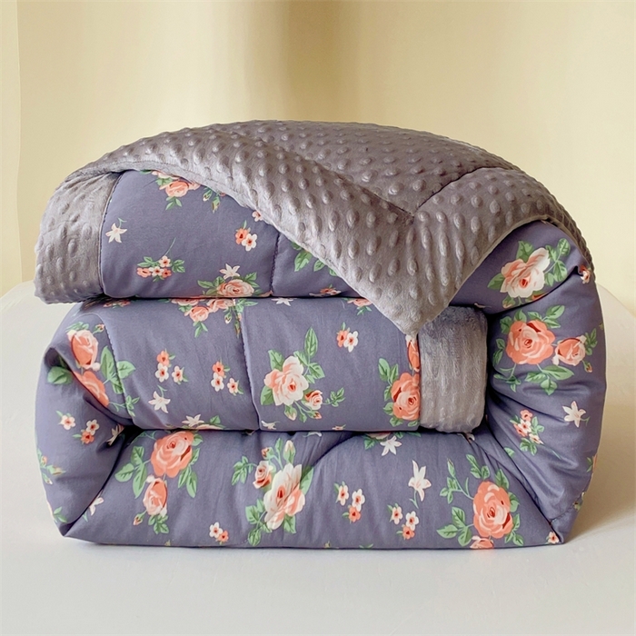 91家纺网 家纺一手货源 找家纺 云家 2024新款A类全棉豆豆绒被子被芯纯棉豆豆被冬被大豆被 浪漫花开