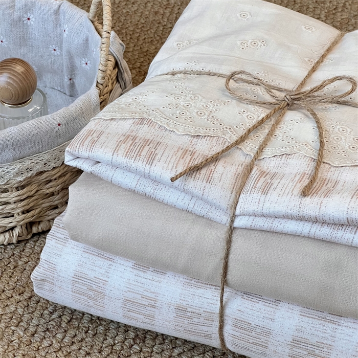 91家纺网 家纺一手货源 找家纺 2024新款全棉印花双层纱四件套--蕾丝花边款 赫伯特