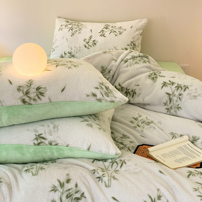 91家纺网 家纺一手货源 找家纺 安哆啦家纺 2024新款ins风高克重兔毛绒四件套 品竹