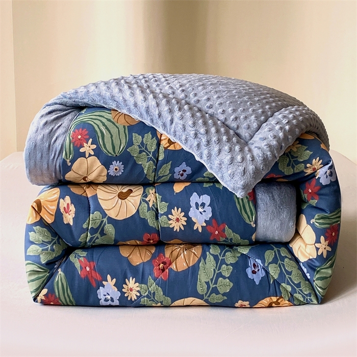 91家纺网 家纺一手货源 找家纺 云家 2024新款A类全棉豆豆绒被子被芯纯棉豆豆被冬被大豆被 丰收季节