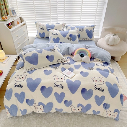 91家纺网 家纺一手货源 找家纺 （总）卡普二店 2025新款牛奶绒印花四件套