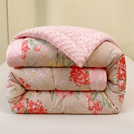 91家纺网 家纺一手货源 找家纺 云家 （包含买家秀）2024新款高克重牛奶绒纯色双拼刺绣四件套珊瑚绒 凯迪系列 凯迪-奶昔白+橙