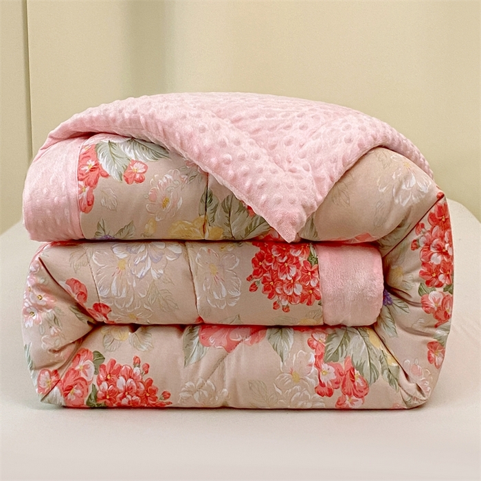 91家纺网 家纺一手货源 找家纺 云家 2024新款A类全棉豆豆绒被子被芯纯棉豆豆被冬被大豆被 一路繁花