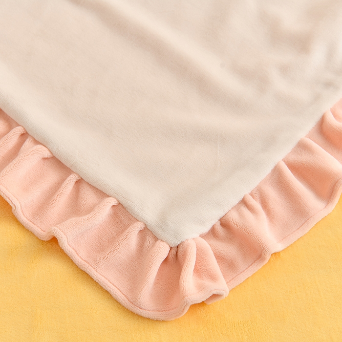 91家纺网 家纺一手货源 找家纺 一左一右 2024秋冬新款全消光高克重保暖加厚卡通花边毛巾绣花牛奶绒四件套（提供买家秀） 可爱兔兔-奶白