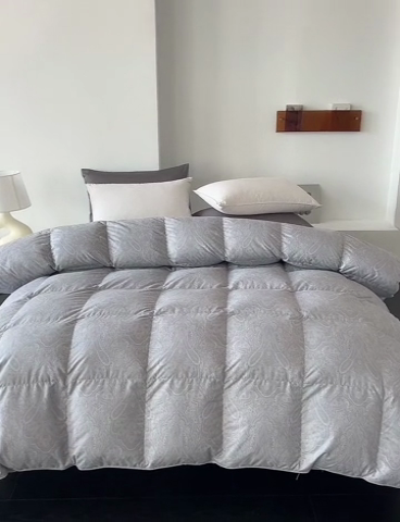 91家纺网 家纺一手货源 找家纺 静若居羽绒被壳 2024新款全棉印花羽绒被爆款羽绒被壳厂家直销 佩里奶白色