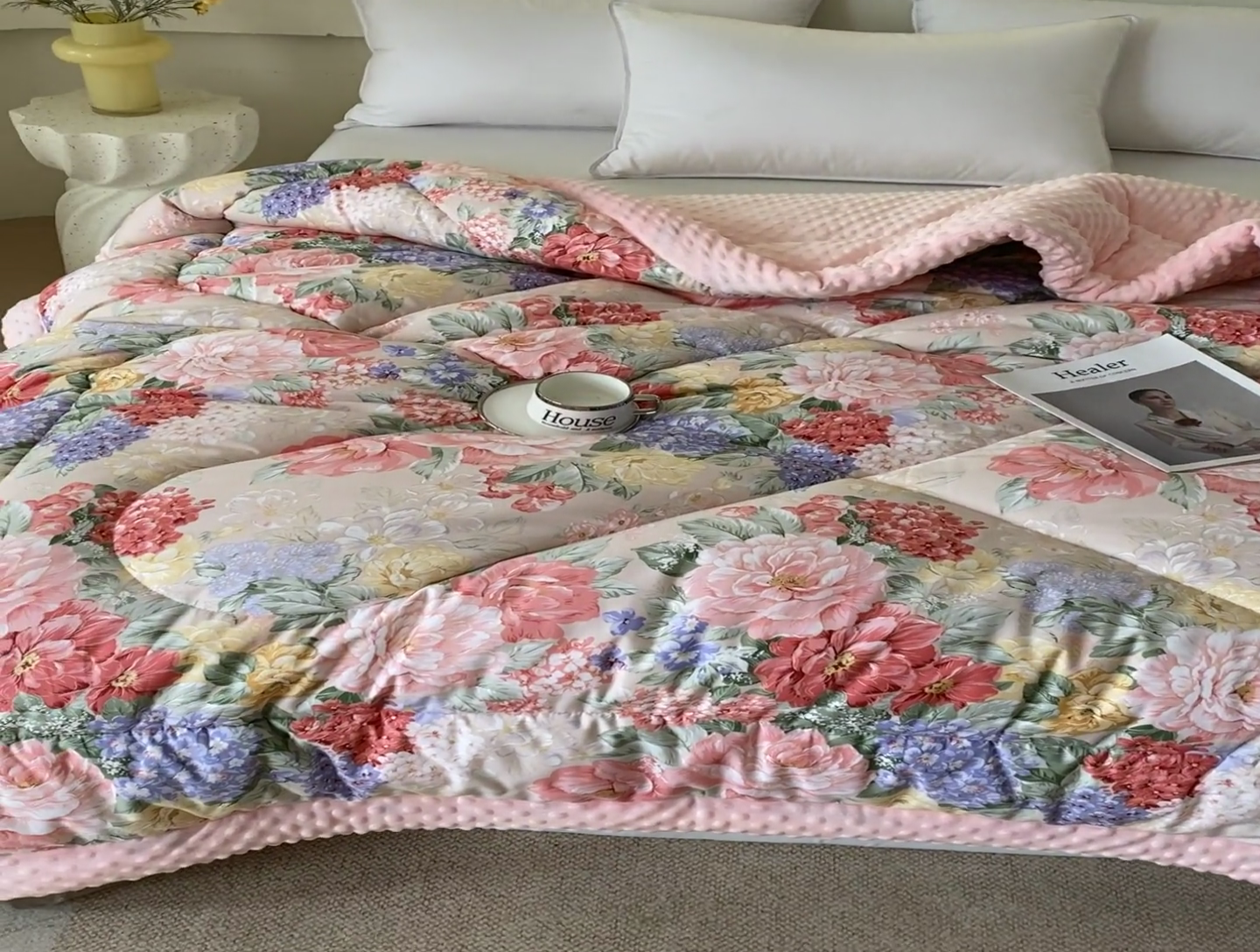 91家纺网 家纺一手货源 找家纺 云家 2024新款A类全棉豆豆绒被子被芯纯棉豆豆被冬被大豆被 一路繁花