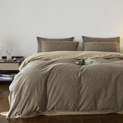 2024新款全棉色织提花磨毛欧佩斯四件套-场景二 欧佩斯-香槟