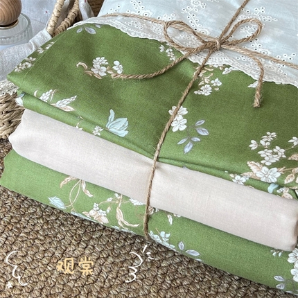 91家纺网 家纺一手货源 找家纺 （总）2024新款全棉印花双层纱四件套--蕾丝花边款