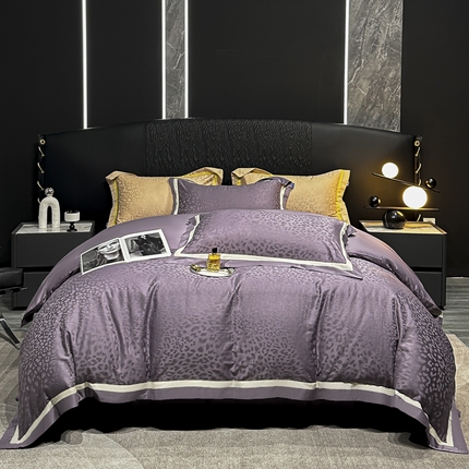 91家纺网 家纺一手货源 找家纺 （总）金纱玉纺家纺 2024新款轻奢双拼角全棉提花四件套（特价）