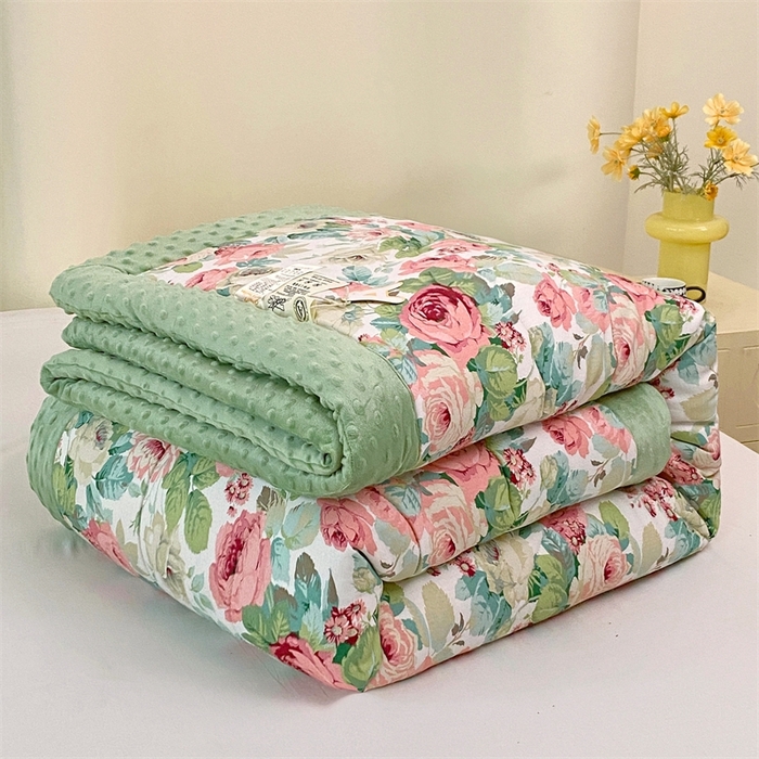 91家纺网 家纺一手货源 找家纺 云家 2024新款A类全棉豆豆绒被子被芯纯棉豆豆被冬被大豆被 浪漫花舞