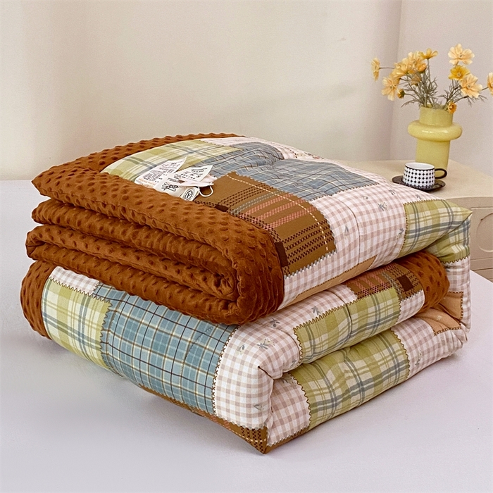 91家纺网 家纺一手货源 找家纺 云家 2024新款A类全棉豆豆绒被子被芯纯棉豆豆被冬被大豆被 百福相伴