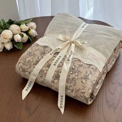 黛馨 2025新款全棉双层纱贴边款四件套 飞鸟集-单边款