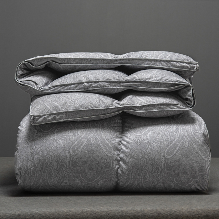 91家纺网 家纺一手货源 找家纺 静若居羽绒被壳 2024新款全棉印花羽绒被爆款羽绒被壳厂家直销 佩里高级灰