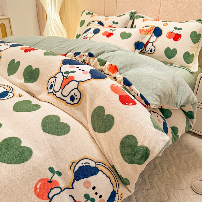 91家纺网 家纺一手货源 找家纺 卡普二店 2024新款牛奶绒印花单被套 快乐布鲁