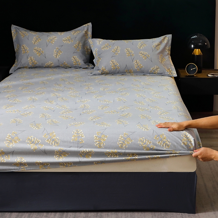 91家纺网 家纺一手货源 找家纺 贝兰仙奴 2024新款亲肤舒适全棉磨毛多规格系列单床笠 絮语绿