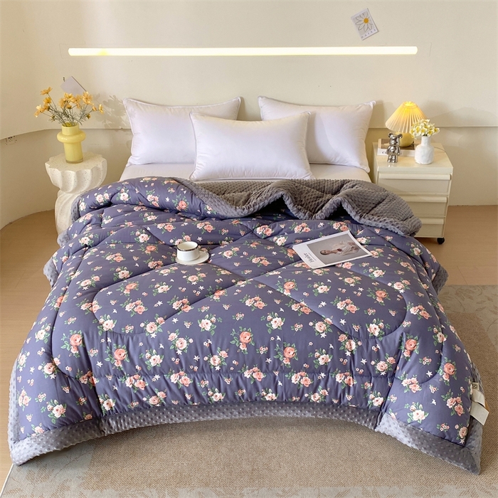 91家纺网 家纺一手货源 找家纺 云家 2024新款A类全棉豆豆绒被子被芯纯棉豆豆被冬被大豆被 浪漫花开