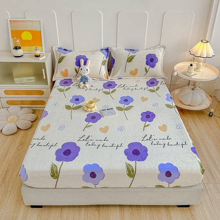 91家纺网 家纺一手货源 找家纺 （总）卡普二店 2024新款牛奶绒印花单床笠