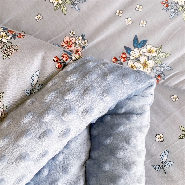 91家纺网 家纺一手货源 找家纺 云家 2024新款A类全棉豆豆绒被子被芯纯棉豆豆被冬被大豆被 桔梗花
