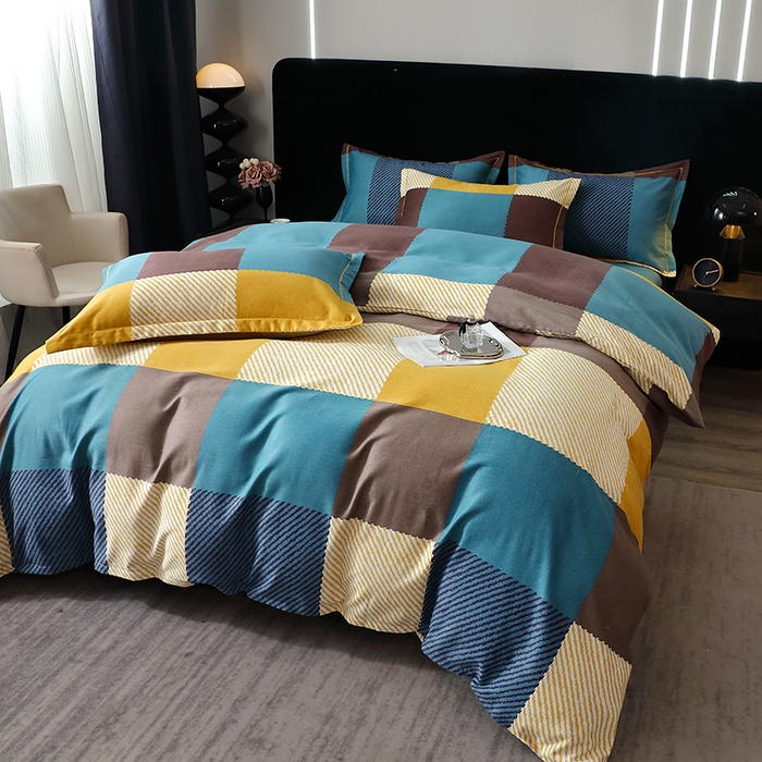 91家纺网 家纺一手货源 找家纺 贝兰仙奴 2024新款亲肤舒适全棉磨毛多规格系列四件套 魔方城