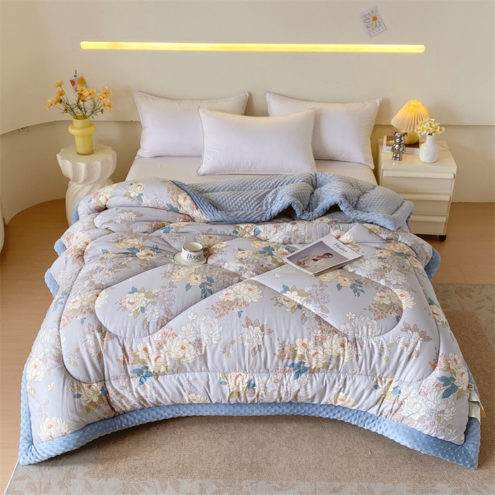 91家纺网 家纺一手货源 找家纺 云家 2024新款A类全棉豆豆绒被子被芯纯棉豆豆被冬被大豆被 富贵荣华