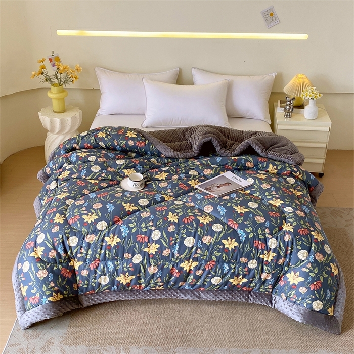 91家纺网 家纺一手货源 找家纺 云家 2024新款A类全棉豆豆绒被子被芯纯棉豆豆被冬被大豆被 百草园