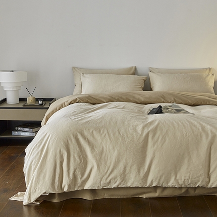 91家纺网 家纺一手货源 找家纺 （总）2024新款全棉色织提花磨毛欧佩斯四件套-场景二