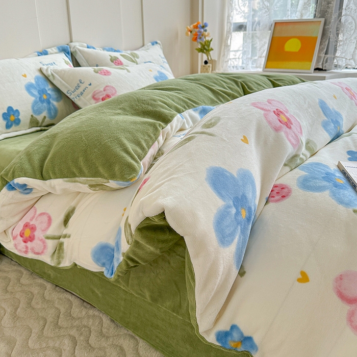 91家纺网 家纺一手货源 找家纺 卡普二店 2024新款牛奶绒印花单被套 蓝色梦想