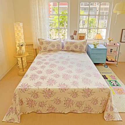 卡普二店 2024新款牛奶绒印花单床单 欧风花影