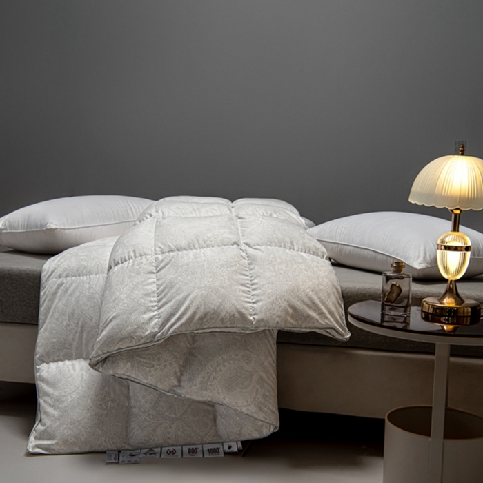 91家纺网 家纺一手货源 找家纺 静若居羽绒被壳 2024新款全棉印花羽绒被爆款羽绒被壳厂家直销 佩里奶白色