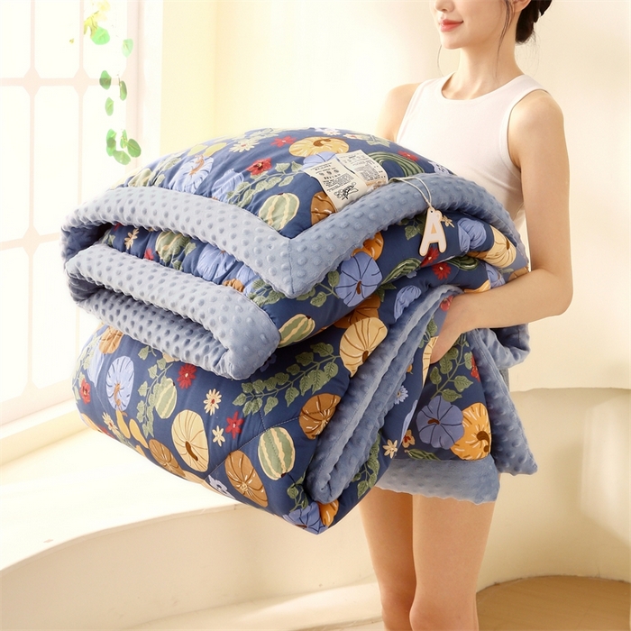 91家纺网 家纺一手货源 找家纺 云家 2024新款A类全棉豆豆绒被子被芯纯棉豆豆被冬被大豆被 丰收季节