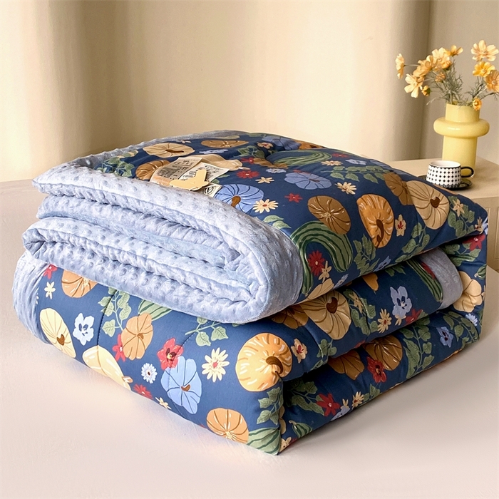 91家纺网 家纺一手货源 找家纺 云家 2024新款A类全棉豆豆绒被子被芯纯棉豆豆被冬被大豆被 丰收季节