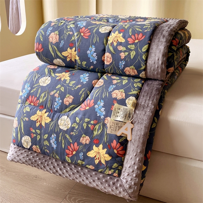 91家纺网 家纺一手货源 找家纺 云家 2024新款A类全棉豆豆绒被子被芯纯棉豆豆被冬被大豆被 百草园