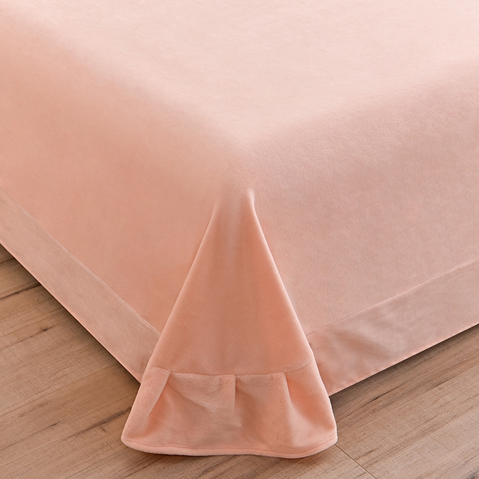 91家纺网 家纺一手货源 找家纺 一左一右 2024秋冬新款全消光高克重保暖加厚卡通花边毛巾绣花牛奶绒四件套（提供买家秀） 可爱兔兔-樱花粉