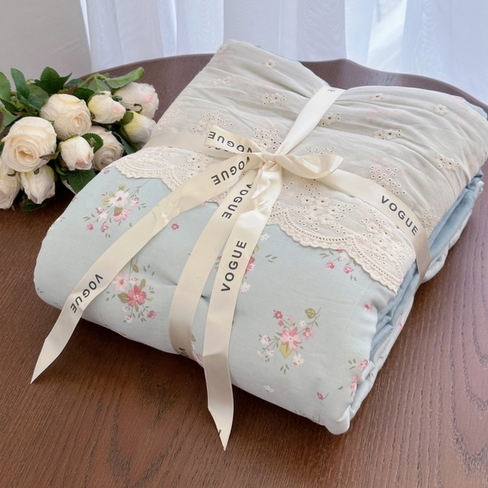 91家纺网 家纺一手货源 找家纺 黛馨 2025新款全棉双层纱贴边款四件套 南絮-单边款