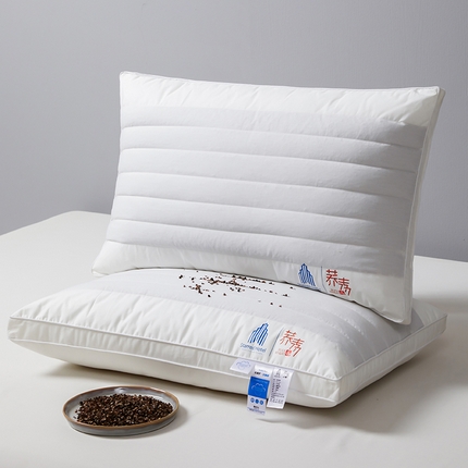 91家纺网 家纺一手货源 找家纺 （总）昕科 2025新款全棉酒店荞麦枕-高中低款-纯棉护颈椎枕头星级酒店荞麦壳枕芯