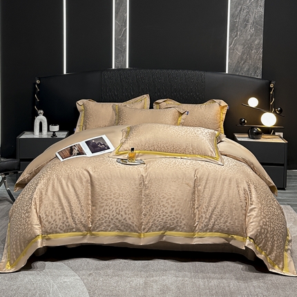 91家纺网 家纺一手货源 找家纺 （总）金纱玉纺家纺 2024新款轻奢双拼角全棉提花四件套（特价）