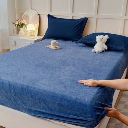 91家纺网 家纺一手货源 找家纺 （总）慕克斯家纺 2024新款加厚牛奶绒印花床笠