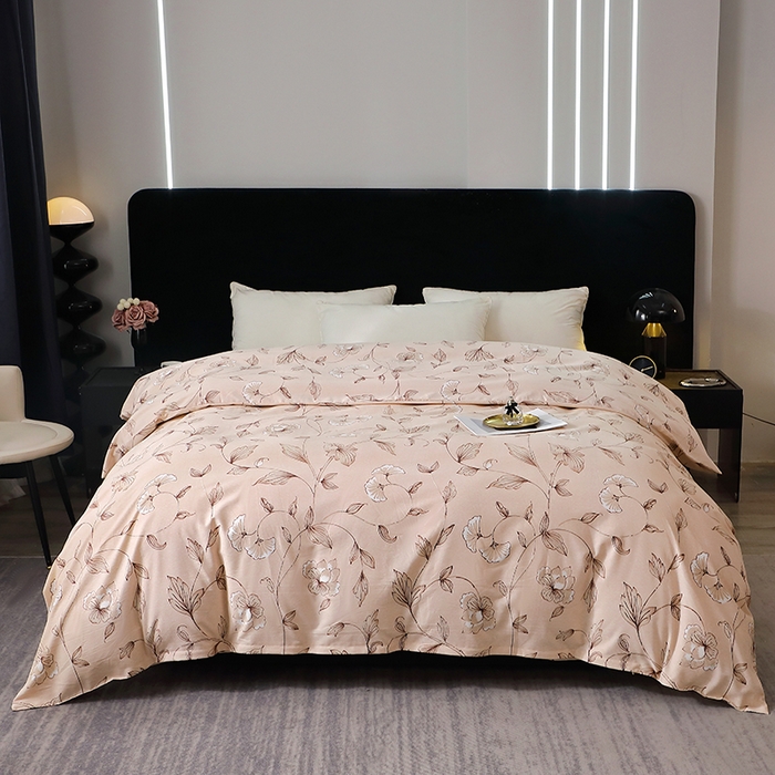 91家纺网 家纺一手货源 找家纺 贝兰仙奴 2024新款亲肤舒适全棉磨毛多规格系列单被套 美兮咖