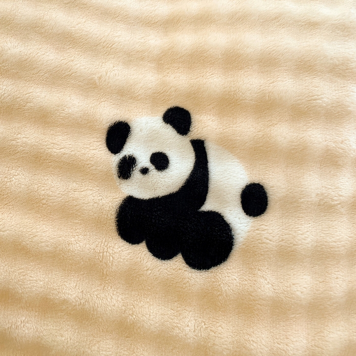 91家纺网 家纺一手货源 找家纺 金梦拉家纺 2024直播爆款牛奶绒泡泡绒印花四件套 泡泡绒印花-熊猫咖