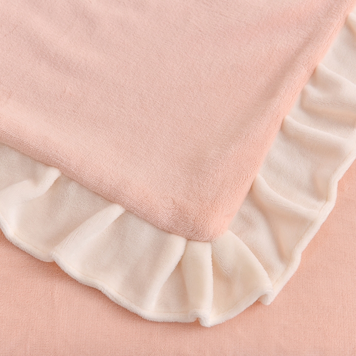 91家纺网 家纺一手货源 找家纺 一左一右 2024秋冬新款全消光高克重保暖加厚卡通花边毛巾绣花牛奶绒四件套（提供买家秀） 可爱兔兔-樱花粉