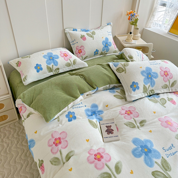 91家纺网 家纺一手货源 找家纺 卡普二店 2024新款牛奶绒印花单被套 蓝色梦想