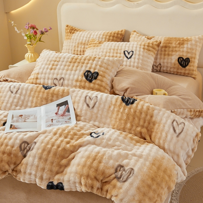 91家纺网 家纺一手货源 找家纺 巧格家纺 2025新款A类加厚泡泡牛奶绒印花工艺立体泡泡四件套（买家秀联系商家） 梦幻星空